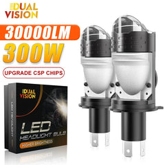 Projector H4 Lens LED Car Headlight Bulbs 30000LM 300W CANBUS Turbo Auto Bulb H4 High Low Light Fog lamp bulb12V 24V