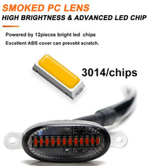 LED Grill Light Universal Fit Car Front Smoked Amber White 12LED Grill Light Eagle Eye Lamp For Off Road Truck