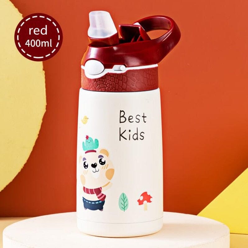 400ML Children Thermos Water Bottle Kids Thermos Mug Baby Duck Billed Straw 316 Stainless Steel Vacuum Flasks Tumbler Thermo Cup - Wowza