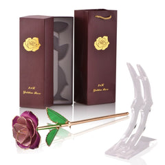 Gifts for Women 24k Gold Dipped Rose with Stand Eternal Flowers Forever Love In Box Girlfriend Wedding Valentine Gift for Her