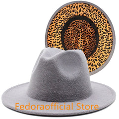 Rose red fedora hat new leopard print hat European and American men's and women's hat fedora jazz winter hat шапка женская