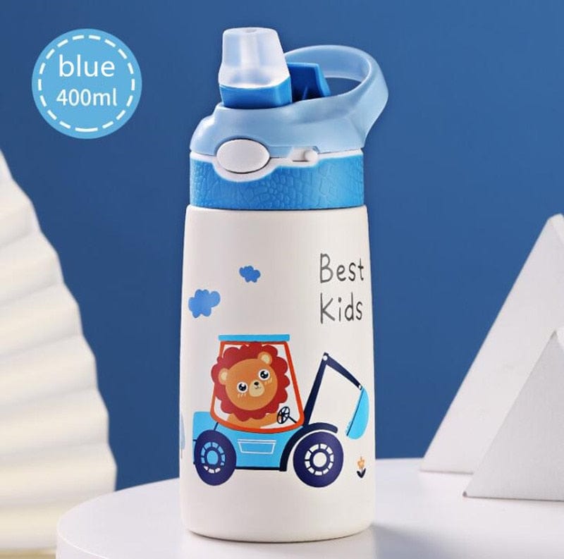 400ML Children Thermos Water Bottle Kids Thermos Mug Baby Duck Billed Straw 316 Stainless Steel Vacuum Flasks Tumbler Thermo Cup - Wowza