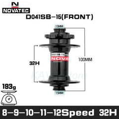 Novatec Hub D041SB D042SB Mountain Bike Disc Card Brake 28/32/36 Holes MTB Road Bicycle Bearing 36H Hubs 8/9/10/11/12 Speed