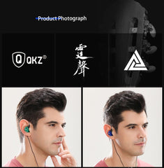 QKZ AK6 3.5mm Wired Headphones Copper Driver Stereo HiFi Earphone Bass Earbuds Music Running Sport Headsets Games Earphones