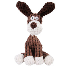 Fun Pets Toy Donkey Shape Corduroy Chew Toy For Dog Puppy Squeaker Squeaky Plush Bone Molar Dog Toy Pet Training Dog Accessories