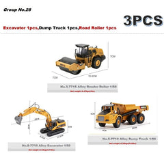 HUINA Alloy Diecast Excavator 1:50 Engineering Construction Model Bulldozer Metal Truck for Boys Birthday Gift Toy Cars