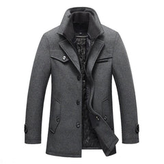 New Winter Wool Coat Slim Fit Jackets Mens Casual Warm Outerwear Jacket and coat Men Pea Coat Size M-4XL