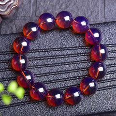 Genuine Natural Yellow Amber Blue Dominican Round Beads Bracelet Women Men Amber Healing 12mm 10mm 8mm Stretch Jewelry AAAAA