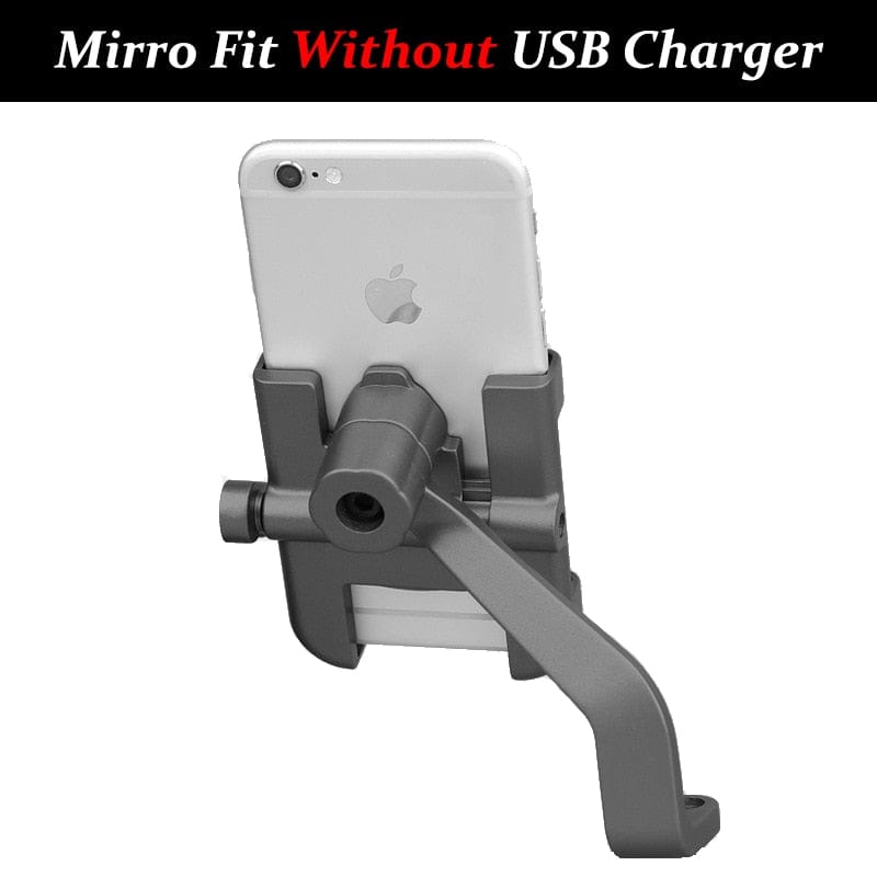 Aluminium Motorcycle Bike Phone Holder Stand With USB Charger Moto Bicycle Handlebar Mirro  Mobil Bracket Support Mount