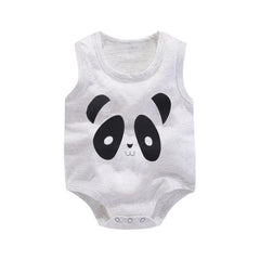 Newborn Baby Boys Girls Cartoon Cotton Bodysuit Infant Baby Bag Fart Sleeveless Vest Jumpsuit Summer Thin Penguin Pajamas Outfit