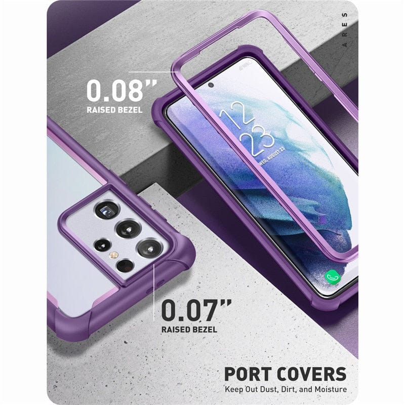 For Samsung Galaxy S21 Ultra Case 6.8 inch (2021) I-BLASON Ares Full-Body Rugged Bumper Cover WITHOUT Built-in Screen Protector