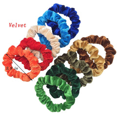 Scrunchies Set Hair Accessories Velvet Chiffon ties band Sequins organza Ponytail Holder Headwear No Crease Leopard Solid  10pcs