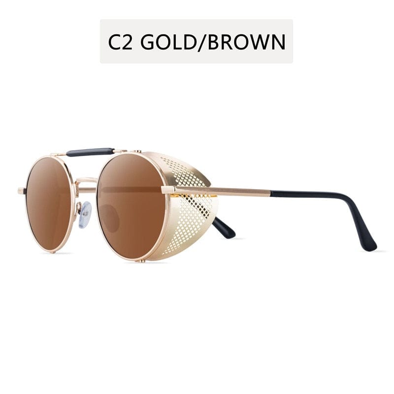 2022 NEW Round Steampunk Sunglasses Men Women Fashion Metal Glasses Brand Design Vintage Sunglasses High Quality UV400 Gafas