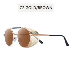 2022 NEW Round Steampunk Sunglasses Men Women Fashion Metal Glasses Brand Design Vintage Sunglasses High Quality UV400 Gafas