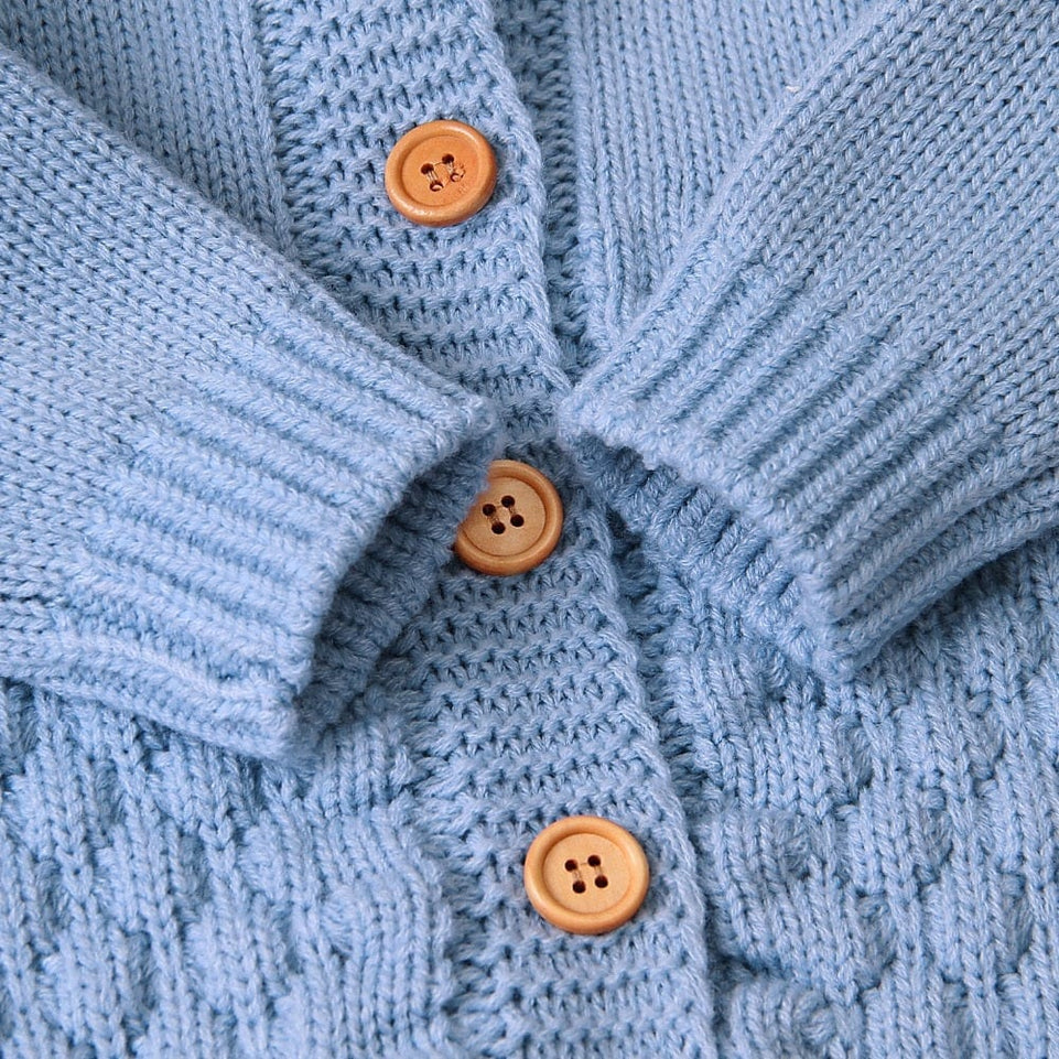 2020 Autumn Winter Newborn Sweater Baby Boy Girl Clothes Romper Bear Ear Knit Hooded Jumpsuit Outfit Clothing