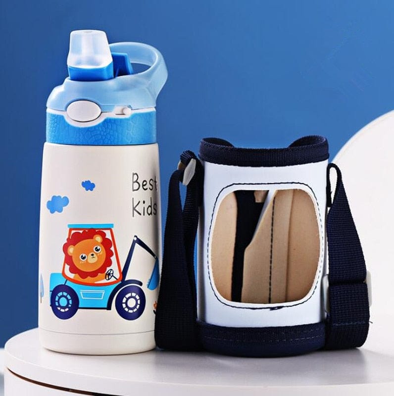 400ML Children Thermos Water Bottle Kids Thermos Mug Baby Duck Billed Straw 316 Stainless Steel Vacuum Flasks Tumbler Thermo Cup - Wowza