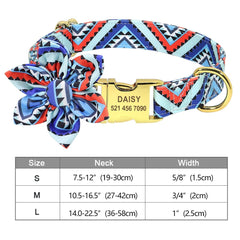 Fashion Printed Dog Collar Personalized Nylon Dog Collar Custom Pet Puppy Cat Collars Engraved ID Tag Collars Dog Accessories