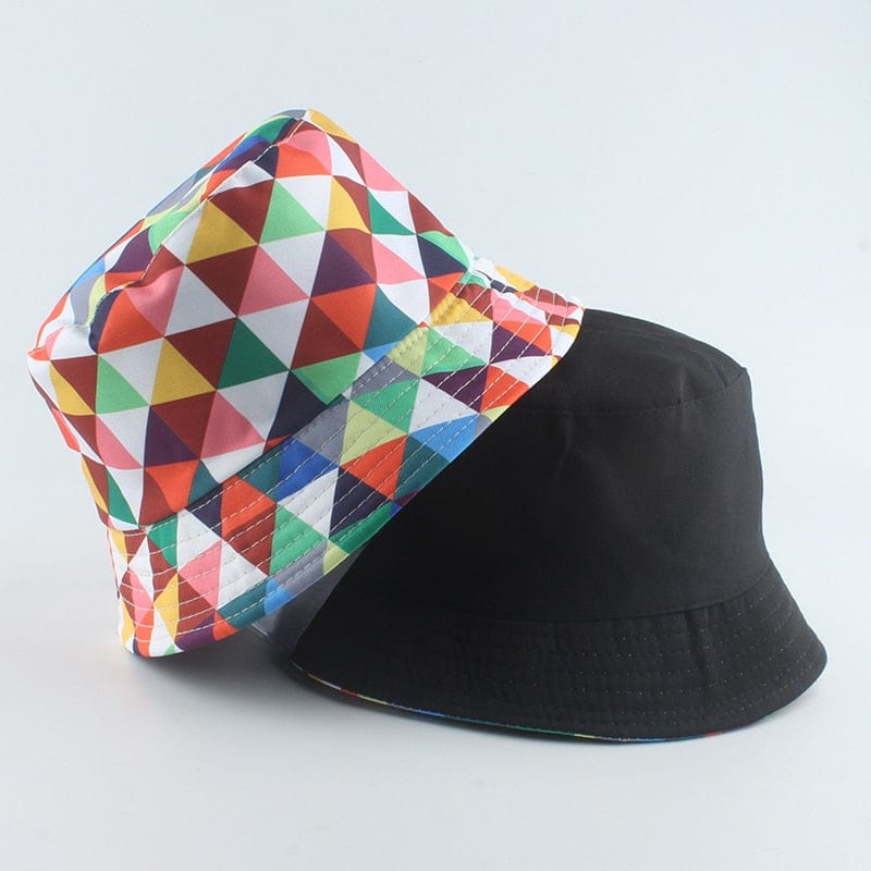 2023 New Brand Black White Plaid Check Bucket Hats Fishing Caps Women Mens Reversible Fisherman Hat