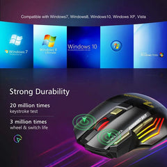 Rechargeable Wireless Mouse Bluetooth Gamer Gaming Mouse Computer Ergonomic Mouse With Backlight RGB Silent Mice For Laptop PC