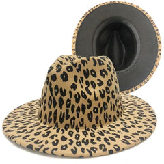 Rose red fedora hat new leopard print hat European and American men's and women's hat fedora jazz winter hat шапка женская