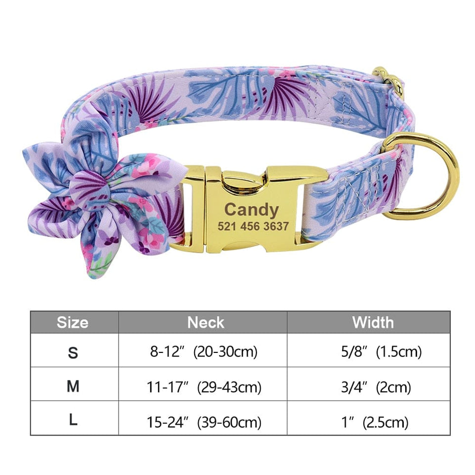 Fashion Printed Dog Collar Personalized Nylon Dog Collar Custom Pet Puppy Cat Collars Engraved ID Tag Collars Dog Accessories