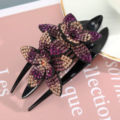 Rhinestone Hairpin Flower Leaf Butterfly Duckbill Hair Claws Retro Hair Clips Accessories For Women Shinning Ponytail Headwear