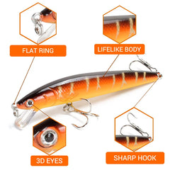 Japanese Minnow Fishing Lures Floating Hard Bait95mm 7g Artificial Bait Wobbler Crank bait Carp Perch Fishing Tackle