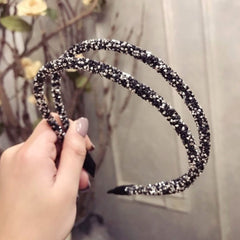 Girls Shiny Luxury Rhinestone Hair Band High Quality Diamond Pearls Hair Hoop Accessories for Women Crystal Headbands Ornaments