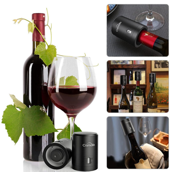 ABS Vacuum Red Wine Bottle Cap Stopper ship from US Vacuum Pump Sealer Wine Fresh Keeper Plug Champagne Cork Kitchen Bar Tool - Wowza