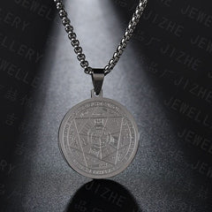 Pentagram Necklace Seven Archangel Amulet Protection Pentacle Pendant Necklaces for Women Men Trend Stainless Steel Jewelry Gift