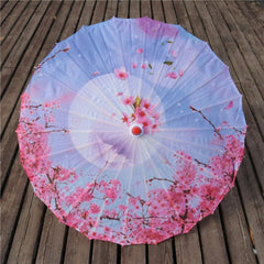 Silk Cloth Women Umbrella Japanese Cherry Blossoms Ancient Dance Umbrella Decorative Umbrella Chinese Style Oil Paper Umbrella