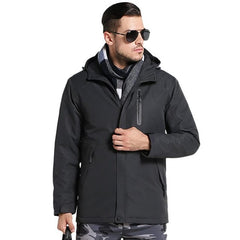 2019 Winter Couples USB Heated Jacket Men Women Plus Size Waterproof Jacket Men Down Cotton Hiking Coat Keep Warm Rain Jacket