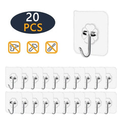 10/20Pcs Transparent Strong Self Adhesive Door Wall Hangers Hooks Suction Heavy Load Rack Cup Sucker for Kitchen Bathroom Office - Wowza