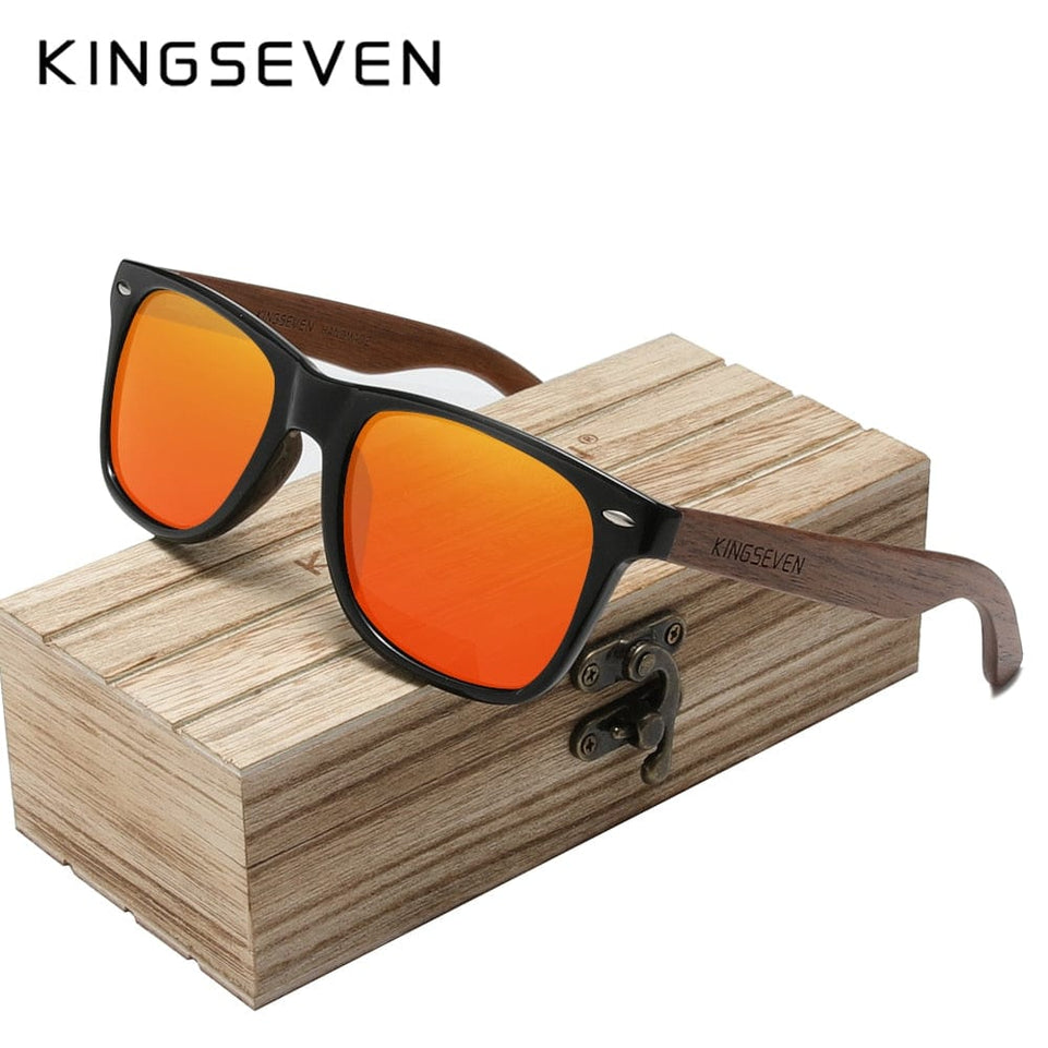 KINGSEVEN Brand 2022 Fashion Handmade Natural Wooden Sunglasses For Men Women Polarized Sun Glasses UV400 Mirror Male Eyewear