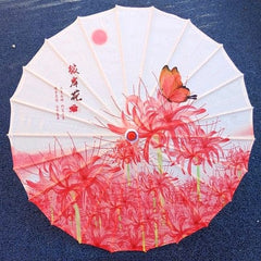 Silk Cloth Women Umbrella Japanese Cherry Blossoms Ancient Dance Umbrella Decorative Umbrella Chinese Style Oil Paper Umbrella