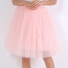 Quality 5 Layers Fashion Tulle Skirt Pleated TUTU Skirts Womens Lolita Petticoat Bridesmaids Midi Skirt Jupe Saias faldas