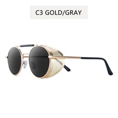 2022 NEW Round Steampunk Sunglasses Men Women Fashion Metal Glasses Brand Design Vintage Sunglasses High Quality UV400 Gafas