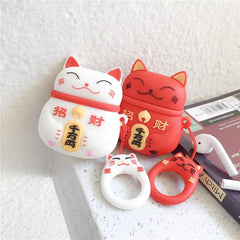 Lovely Case for Airpods Pro Japanese Style Lucky Cat Silicone Earphone Case For Apple Airpods 1 2 3 Case Cute Protective Cover