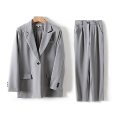 GCAROL Women Blazer And Guard Pants Sets Two Pieces OL Single Breasted Jacket Formal Suit Pleated Trousers Spring Autumn Winter