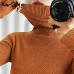 Women's Sweater Winter Clothes Women 2021 Black Turtleneck Sweaters Winter Warm Women's Turtlenecks Pullover Sweater Autumn Pull