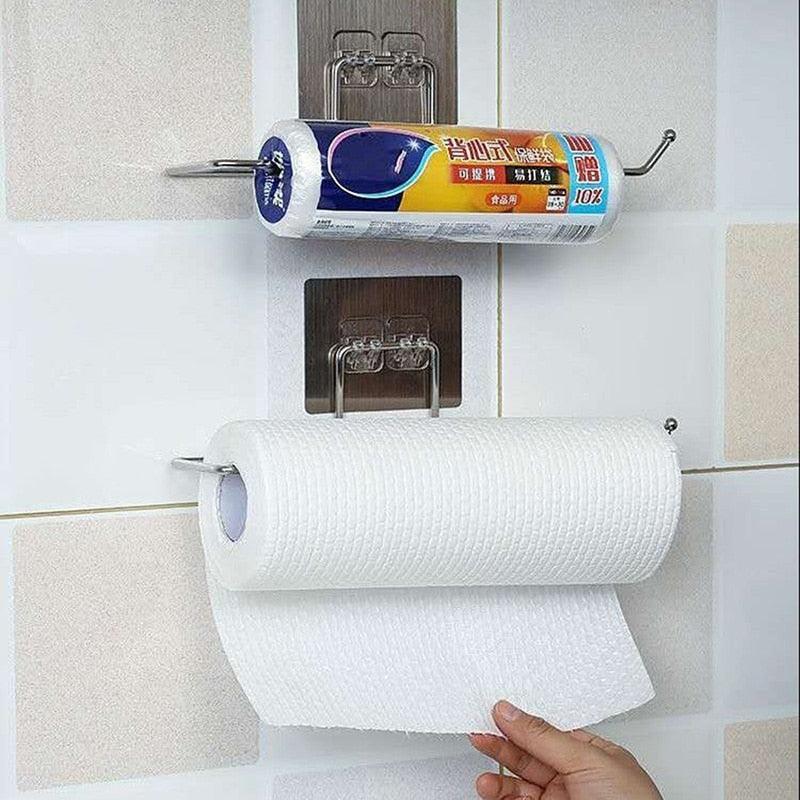 1/2pcs Hanging Toilet Paper Holder Roll Paper Holder Bathroom Towel Rack Stand Kitchen Stand Paper Rack Home Storage Racks - Wowza