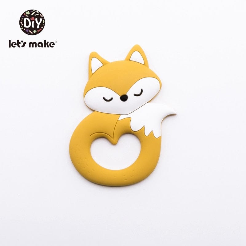 Tiny Rod BPA Free Food Grade Silicone Teethers Cartoon Animals Shape Pacifier Clips DIY Accessories Baby Teething 1pc Let's Make