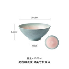 Japanese Ramen Bowl Ceramic Bowl Household Salad Bowl Creative Specialty Restaurant Tableware - Wowza