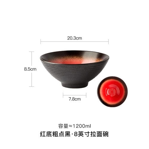 Japanese Ramen Bowl Ceramic Bowl Household Salad Bowl Creative Specialty Restaurant Tableware - Wowza