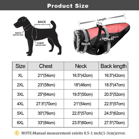 Warm Pet Clothes Winter Thicken Dog Coat Harness For Medium Large Dogs French Bulldog Big Dog Clothing Jacket Vest Waterproof - Wowza
