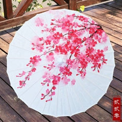 Silk Cloth Women Umbrella Japanese Cherry Blossoms Ancient Dance Umbrella Decorative Umbrella Chinese Style Oil Paper Umbrella