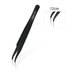 Qiao Excellent Quality Tweezers Bend+Straight New Stainless Steel Industrial Anti-static Cross Tweezers Sewing Accessories Tools