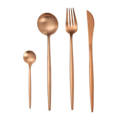 Rose Gold Tableware Set Stainless Steel Cutlery Set Western Food Tableware Luxury Fork Teaspoon Knife Cutlery Set fork spoon - Wowza