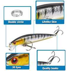 Japanese Minnow Fishing Lures Floating Hard Bait95mm 7g Artificial Bait Wobbler Crank bait Carp Perch Fishing Tackle