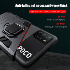 KEYSION Shockproof Case for Xiaomi POCO M3 M4 Pro 5G F3 GT F2 Ring Stand Phone Back Cover for POCO X3 NFC X3 Pro X4 GT X4 Pro 5G